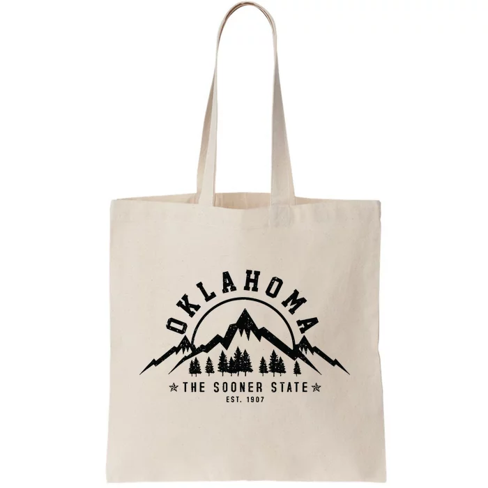 Oklahoma The Sooner State Est 1907 Vintage Mountains Gift Tote Bag