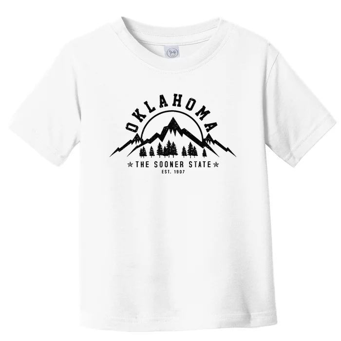 Oklahoma The Sooner State Est 1907 Vintage Mountains Gift Toddler T-Shirt