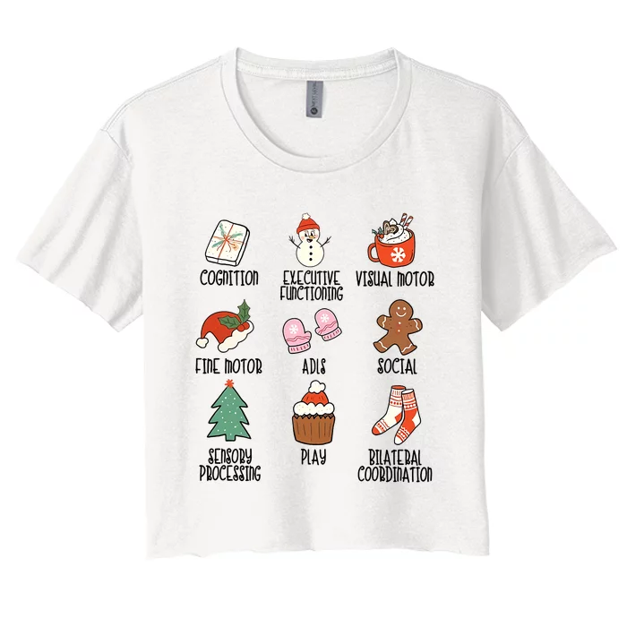 Occupational Therapy Scope Of Practice OT COTA Christmas Women's Crop Top Tee