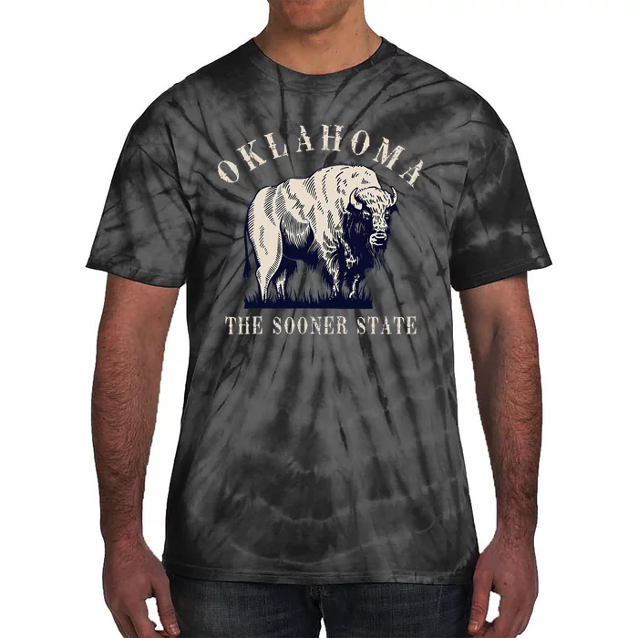 Oklahoma The Sooner State American Bison Buffalo Tie-Dye T-Shirt