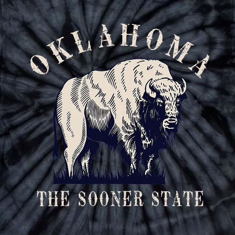 Oklahoma The Sooner State American Bison Buffalo Tie-Dye T-Shirt