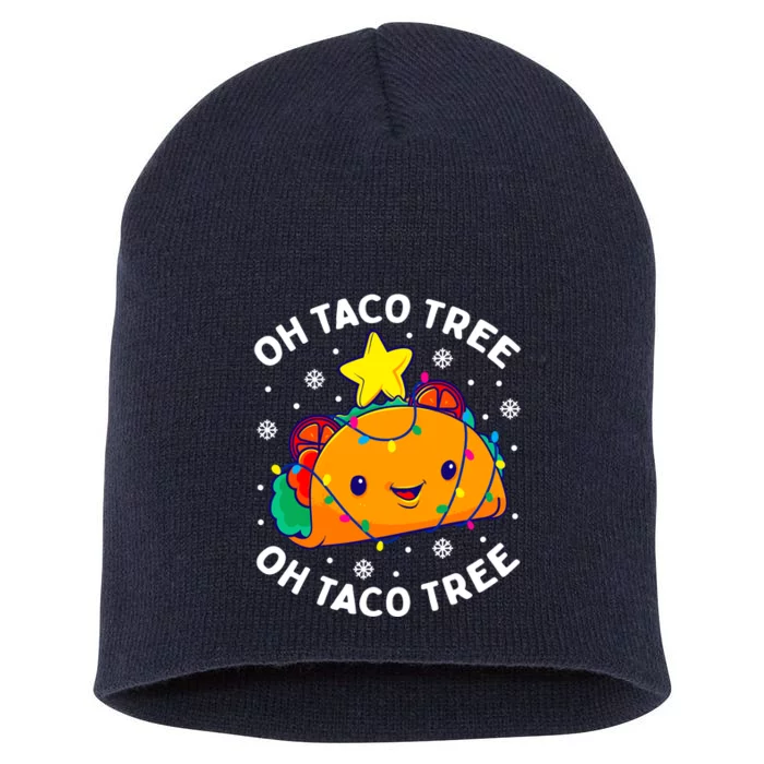 Oh Taco Tree Christmas Cute Xmas Mexican Food Lover Gift Short Acrylic Beanie