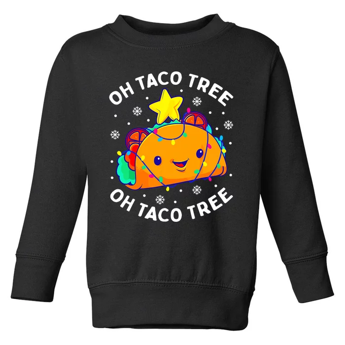 Oh Taco Tree Christmas Cute Xmas Mexican Food Lover Gifts Toddler Sweatshirt