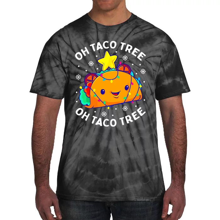 Oh Taco Tree Christmas Cute Xmas Mexican Food Lover Gifts Tie-Dye T-Shirt