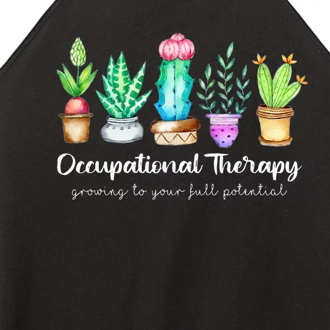 Occupational Therapy Therapist Ot Month Cactus Plant Funny Women’s Perfect Tri Rocker Tank