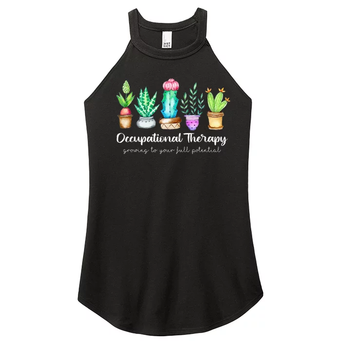 Occupational Therapy Therapist Ot Month Cactus Plant Funny Women’s Perfect Tri Rocker Tank