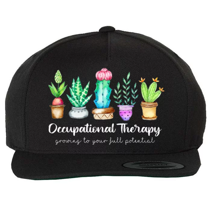 Occupational Therapy Therapist Ot Month Cactus Plant Funny Wool Snapback Cap