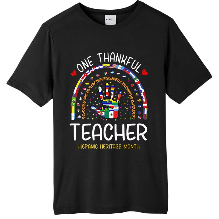 One Thankful Teacher Hispanic Heritage month Countries Flags ChromaSoft Performance T-Shirt