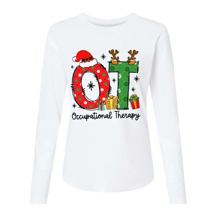 Occupational Therapy Therapist Christmas Gift Merry OT Xmas Womens Cotton Relaxed Long Sleeve T-Shirt