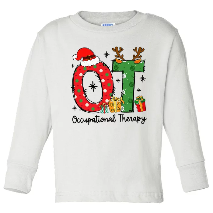 Occupational Therapy Therapist Christmas Gift Merry OT Xmas Toddler Long Sleeve Shirt