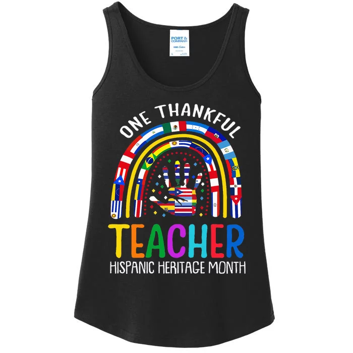 One Thankful Teacher Hispanic Heritage Month Latino Countrie Ladies Essential Tank