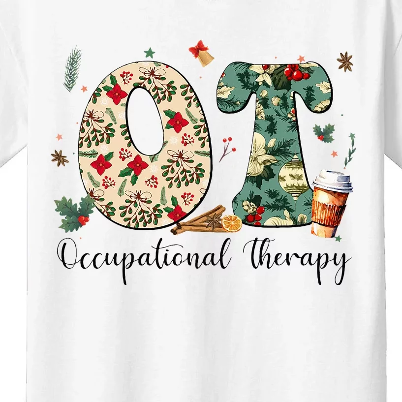 Occupational Therapy Therapist Christmas OT OTA Kids T-Shirt