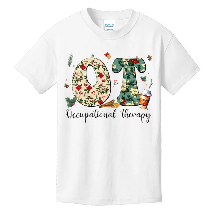 Occupational Therapy Therapist Christmas OT OTA Kids T-Shirt