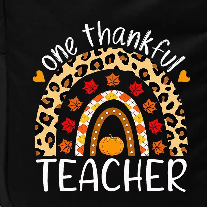 One Thankful Teacher Rainbow Leopard Teachers Thanksgiving Impact Tech Backpack