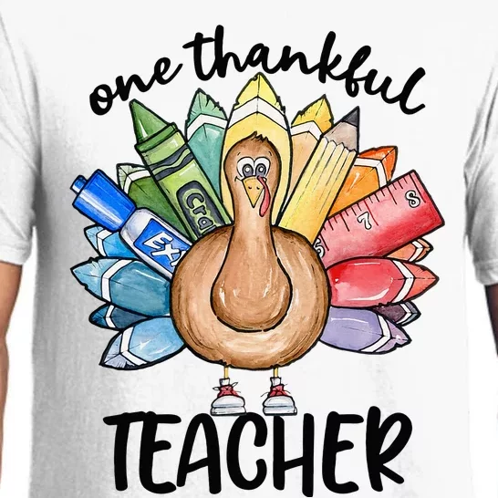 One Thankful Teacher Thanksgiving Turkey Pajama Set