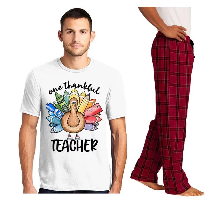 One Thankful Teacher Thanksgiving Turkey Pajama Set