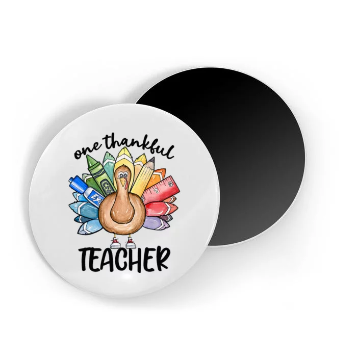 One Thankful Teacher Thanksgiving Turkey Magnet