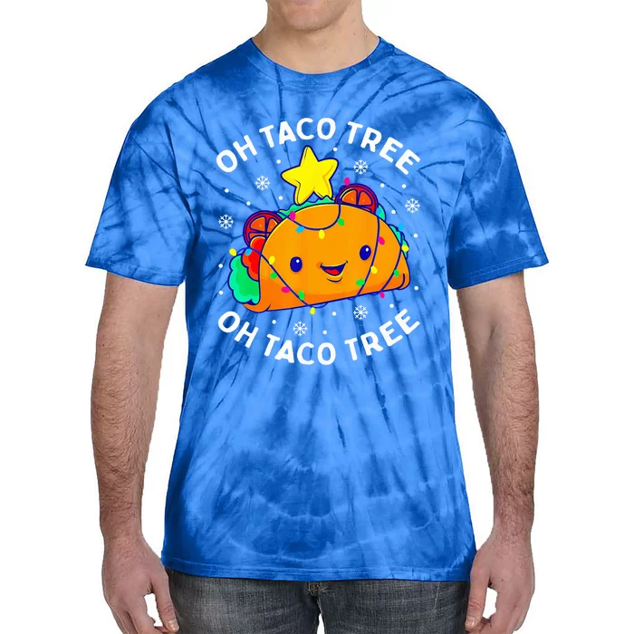 Oh Taco Tree Christmas Cute Xmas Mexican Food Lover Gifts Tie-Dye T-Shirt