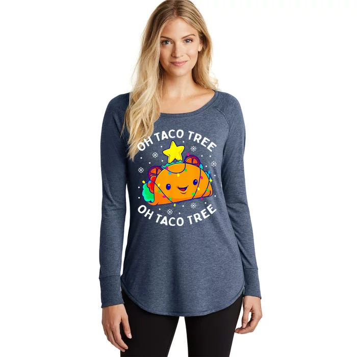 Oh Taco Tree Christmas Cute Xmas Mexican Food Lover Gifts Women's Perfect Tri Tunic Long Sleeve Shirt