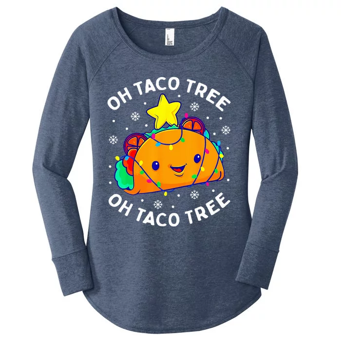 Oh Taco Tree Christmas Cute Xmas Mexican Food Lover Gifts Women's Perfect Tri Tunic Long Sleeve Shirt