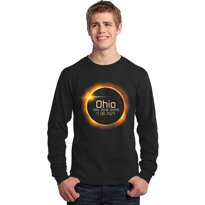 Ohio Totality Total Solar Eclipse April 8 2024 Long Sleeve Shirt