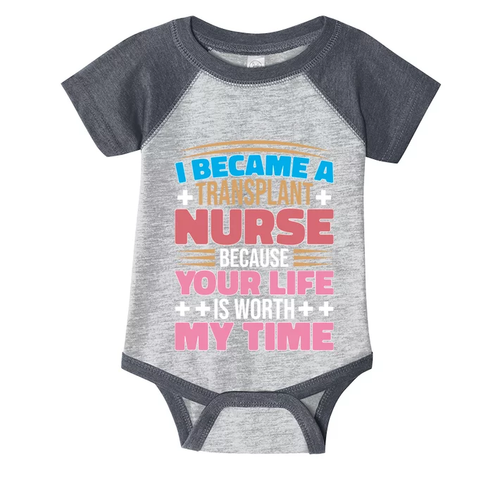 Organ Transplan Transplant Nurse Life Is Worth My Time Gift Infant Baby Jersey Bodysuit