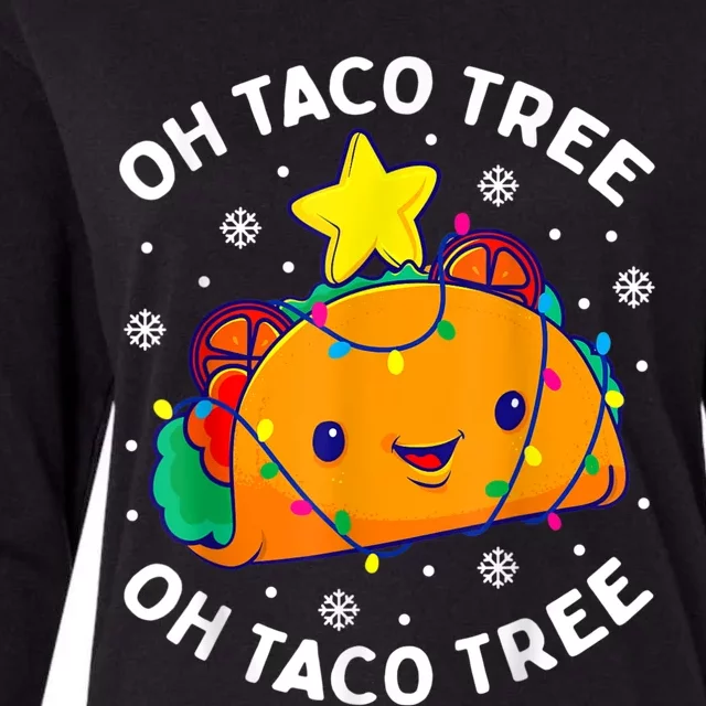 Oh Taco Tree Christmas Cute Xmas Mexican Food Lover Womens Cotton Relaxed Long Sleeve T-Shirt