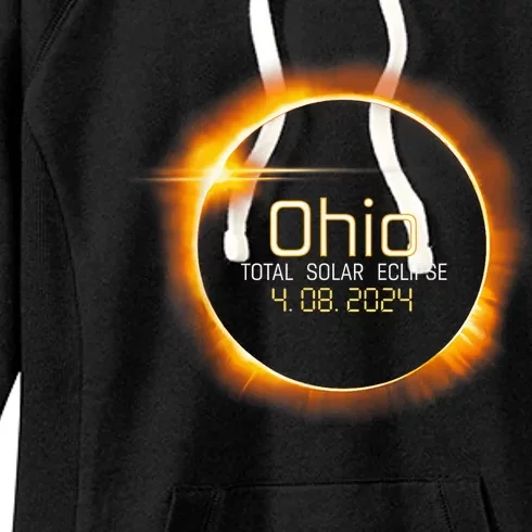 Ohio Totality Total Solar Eclipse April 8 2024 Women's Fleece Hoodie