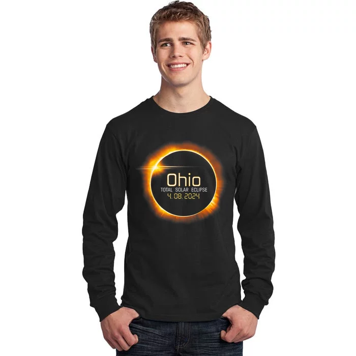 Ohio Totality Total Solar Eclipse April 8 2024 Tall Long Sleeve T-Shirt