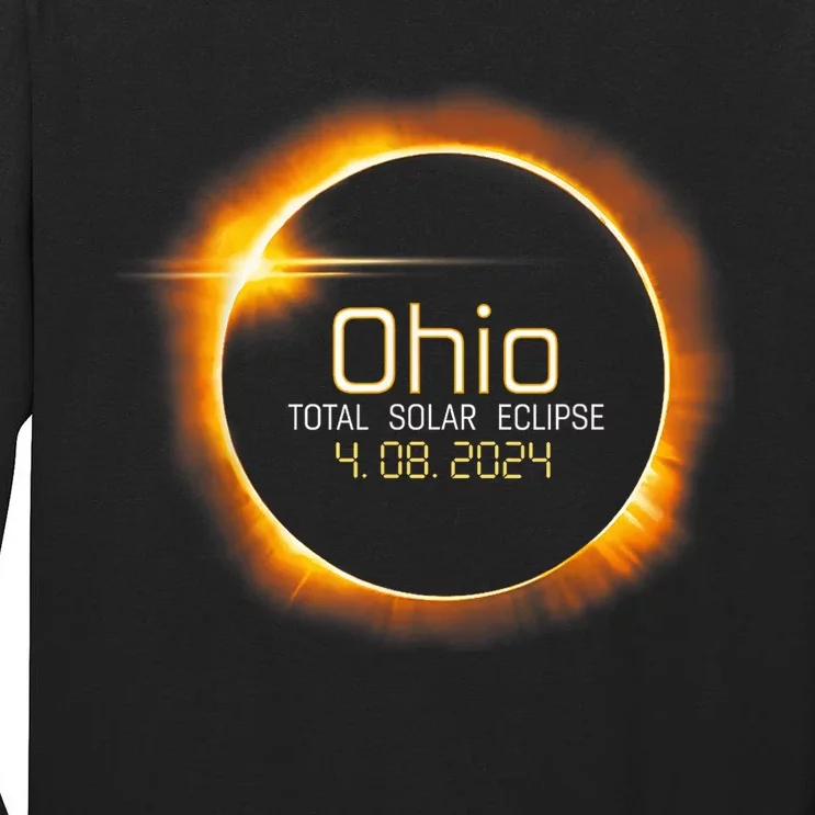 Ohio Totality Total Solar Eclipse April 8 2024 Tall Long Sleeve T-Shirt