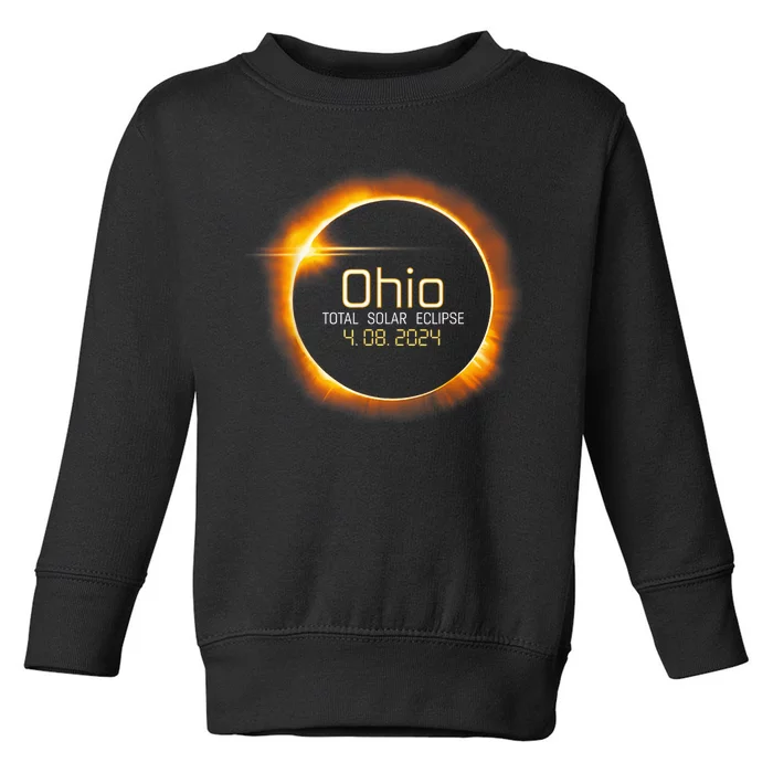 Ohio Totality Total Solar Eclipse April 8 2024 Toddler Sweatshirt