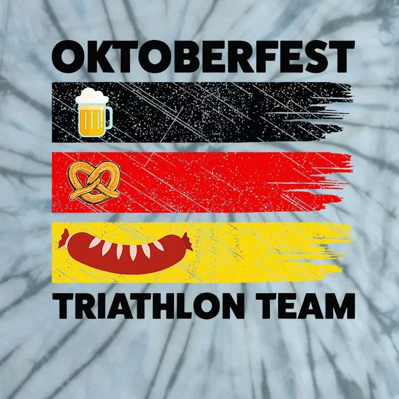 Oktoberfest Triathlon Team Beer Pretzel Wurst German Flag Tie-Dye T-Shirt