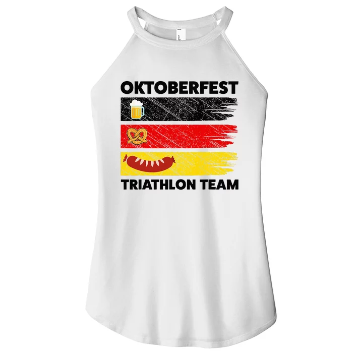 Oktoberfest Triathlon Team Beer Pretzel Wurst German Flag Women’s Perfect Tri Rocker Tank