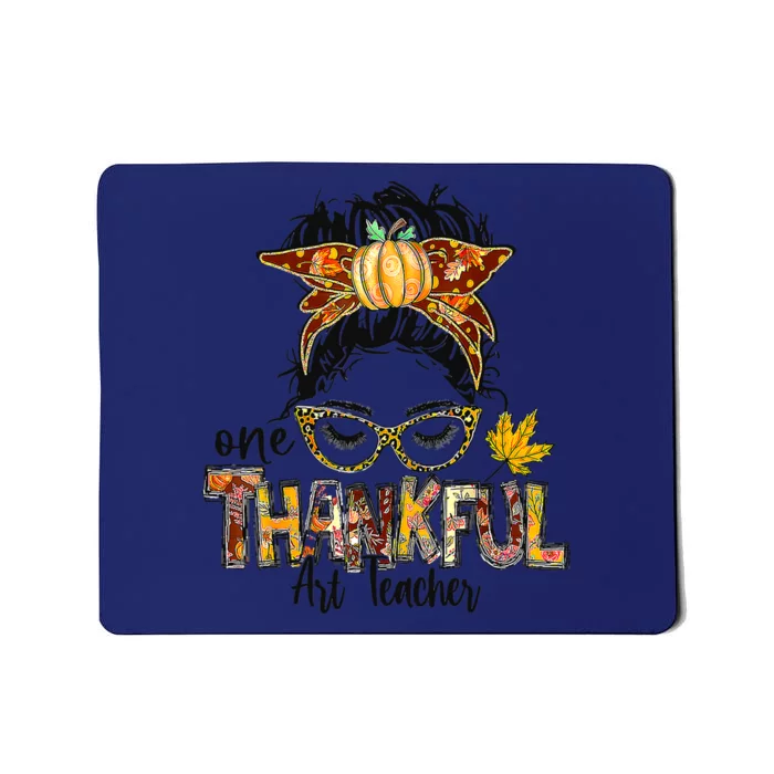 One Thankful Teacher Fun Turkey Thanksgiving Family Mousepad