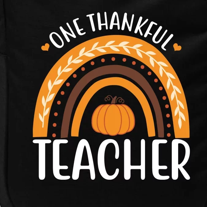 One Thankful Teacher Rainbow Pumpkin Thanksgiving Impact Tech Backpack