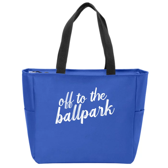 Off To The Ballpark Game Day Vibes Softball Baseball Gift Zip Tote Bag