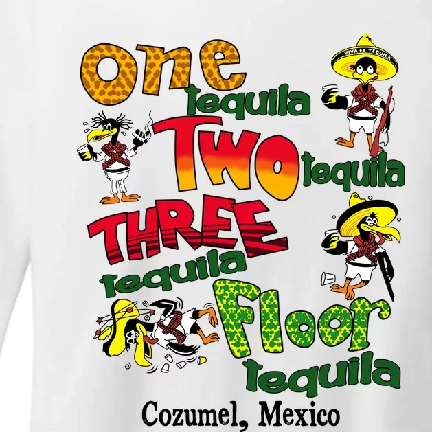 One Tequila Two Tequila Three Tequila Floor Mexico Womens CVC Long Sleeve Shirt