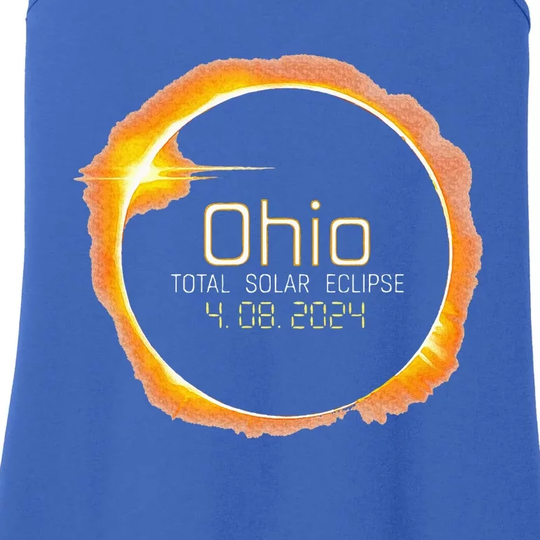 Ohio Totality Total Solar Eclipse April 8 2024 Ladies Essential Tank