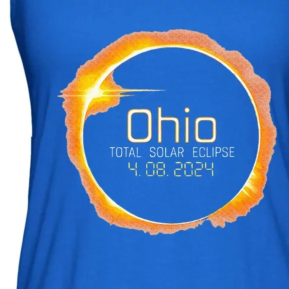 Ohio Totality Total Solar Eclipse April 8 2024 Ladies Essential Flowy Tank