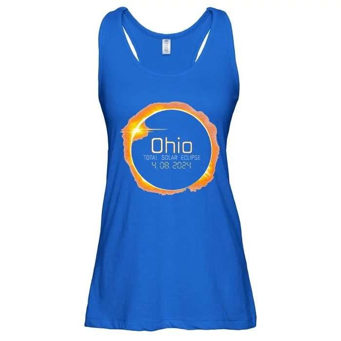 Ohio Totality Total Solar Eclipse April 8 2024 Ladies Essential Flowy Tank