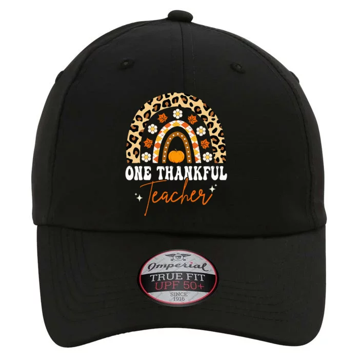 One Thankful Teacher Thanksgiving Fall Autumn Groovy Leopard The Original Performance Cap