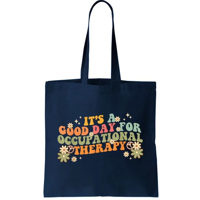 Occupational Therapy Therapist Flowers Retro Wavy Groovy 70s Tote Bag