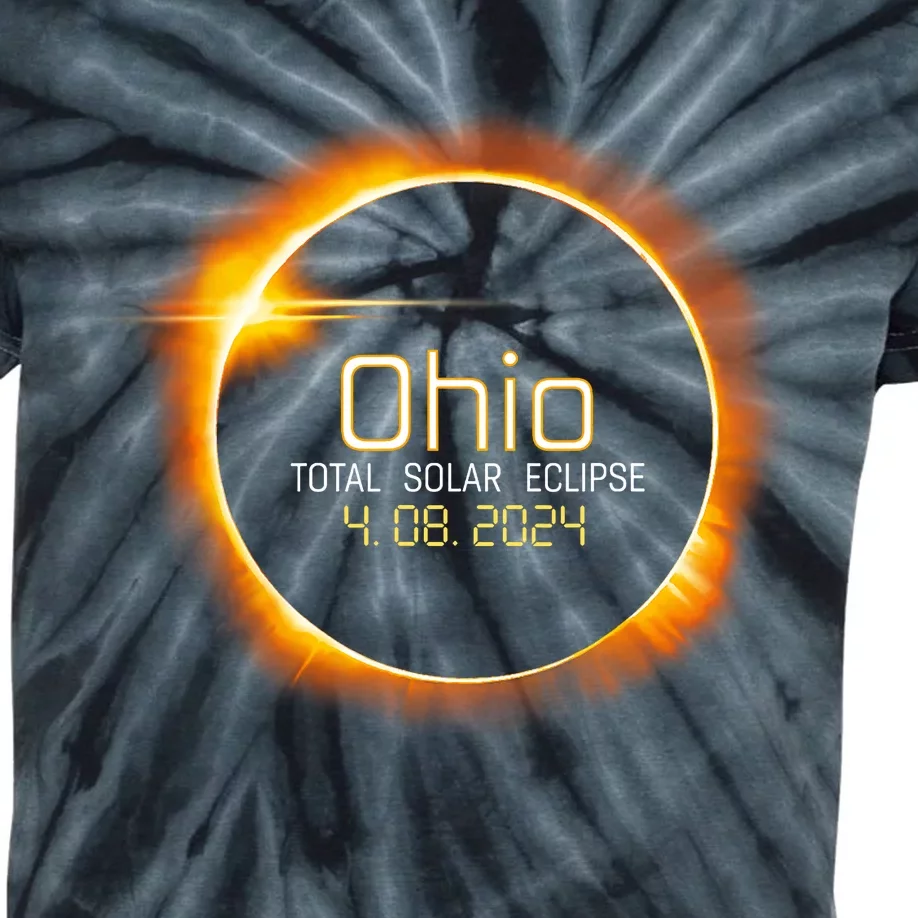 Ohio Totality Total Solar Eclipse April 8 2024 Kids Tie-Dye T-Shirt