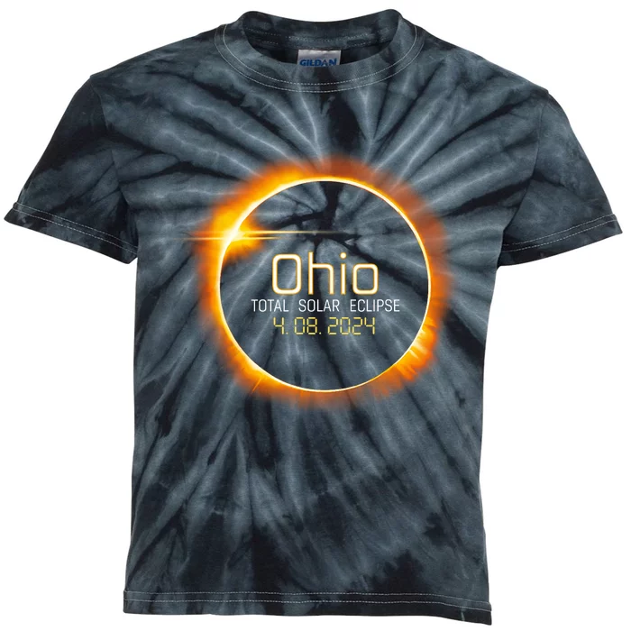 Ohio Totality Total Solar Eclipse April 8 2024 Kids Tie-Dye T-Shirt