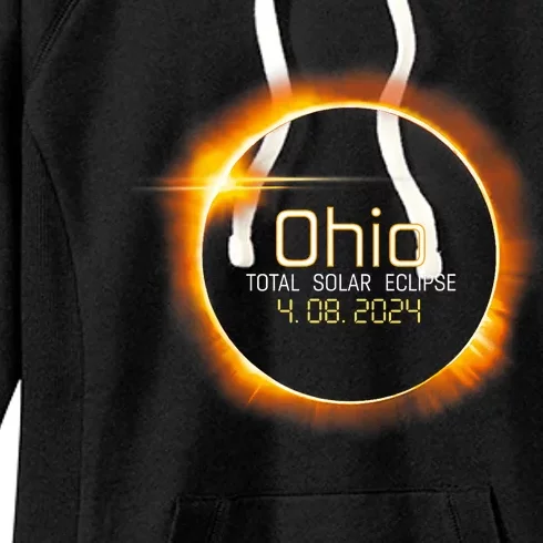 Ohio Totality Total Solar Eclipse April 8 2024 Women's Fleece Hoodie