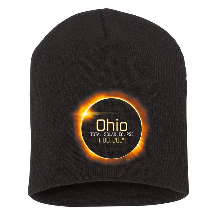 Ohio Totality Total Solar Eclipse April 8 2024 Short Acrylic Beanie