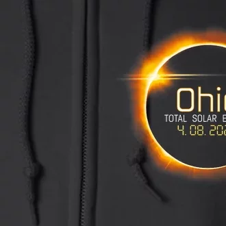 Ohio Totality Total Solar Eclipse April 8 2024 Full Zip Hoodie