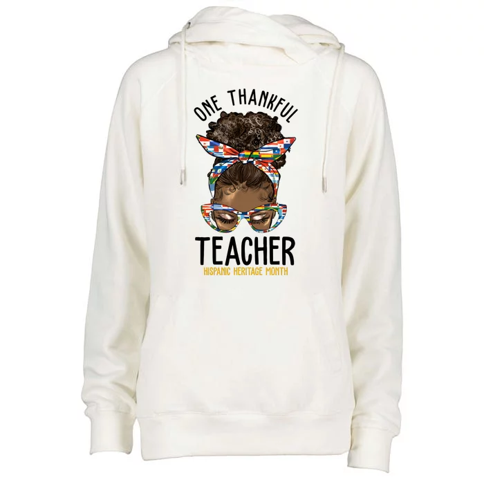 One Thankful Teacher Hispanic Heritage Month Womens Funnel Neck Pullover Hood