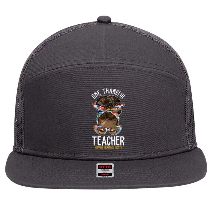 One Thankful Teacher Hispanic Heritage Month 7 Panel Mesh Trucker Snapback Hat