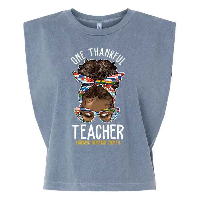 One Thankful Teacher Hispanic Heritage Month Garment-Dyed Women's Muscle Tee